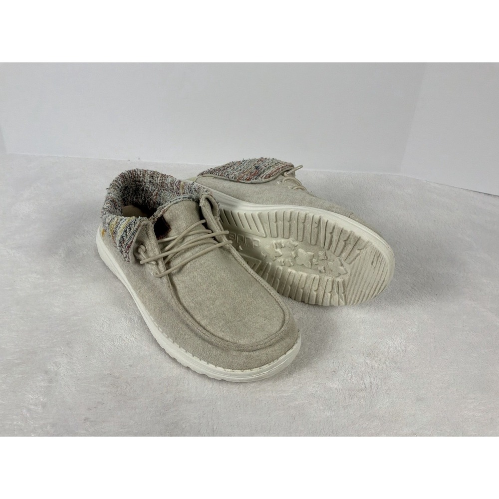Hey Dude Women's Slip On Loafers Beige Knit Collar Comfort Casual Shoes - Picture 8 of 9